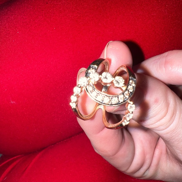 Le Vian chocolate and clear natural diamond ring in 14k rose gold size 6 - Picture 3 of 5
